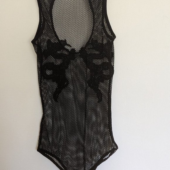 Club Exx Bad Luck Dragon Fishnet Bodysuit M NWOT - Picture 4 of 8